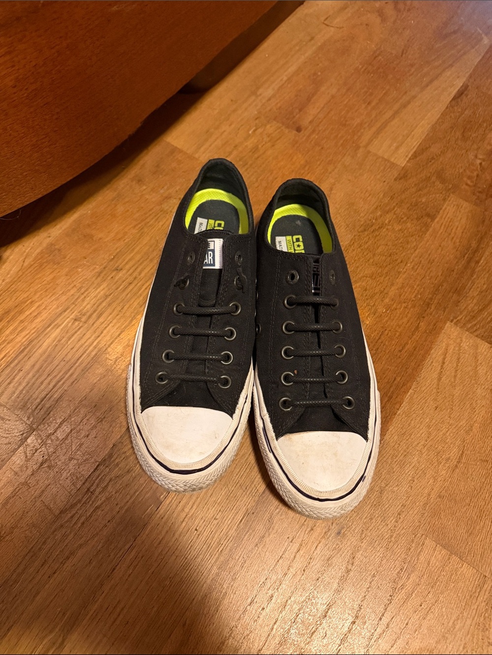 Converse Low Top Canvas Sneakers - Black with White Toe